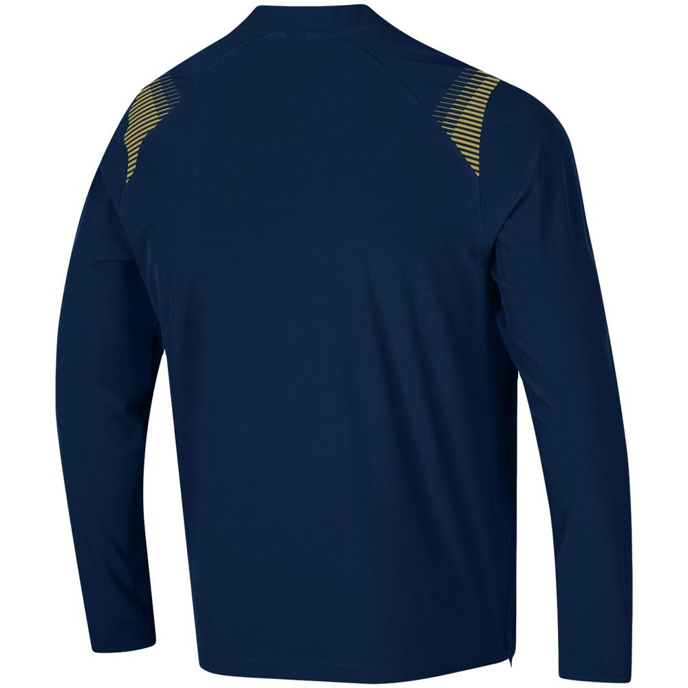 Men's Under Armour Navy Notre Dame Fighting Irish 2021 Sideline Motivate Quarter-Zip Jacket