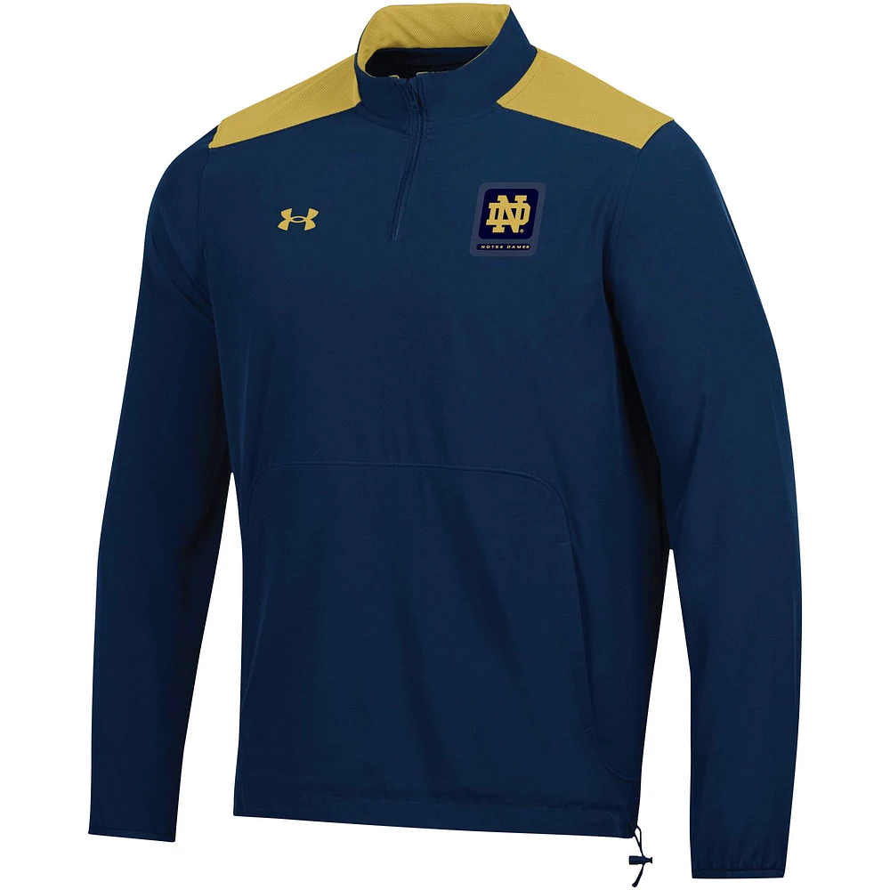 Men's Under Armour Navy Notre Dame Fighting Irish 2023 Motivate Half-Zip Top