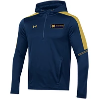 Men's Under Armour Navy Notre Dame Fighting Irish 2023 Sideline Quarter-Zip Hoodie