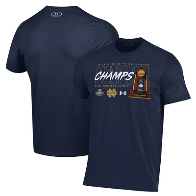 Under Armour Navy Notre Dame Fighting Irish 2024 NCAA Trophée des champions nationaux de crosse pour hommes T-shirt