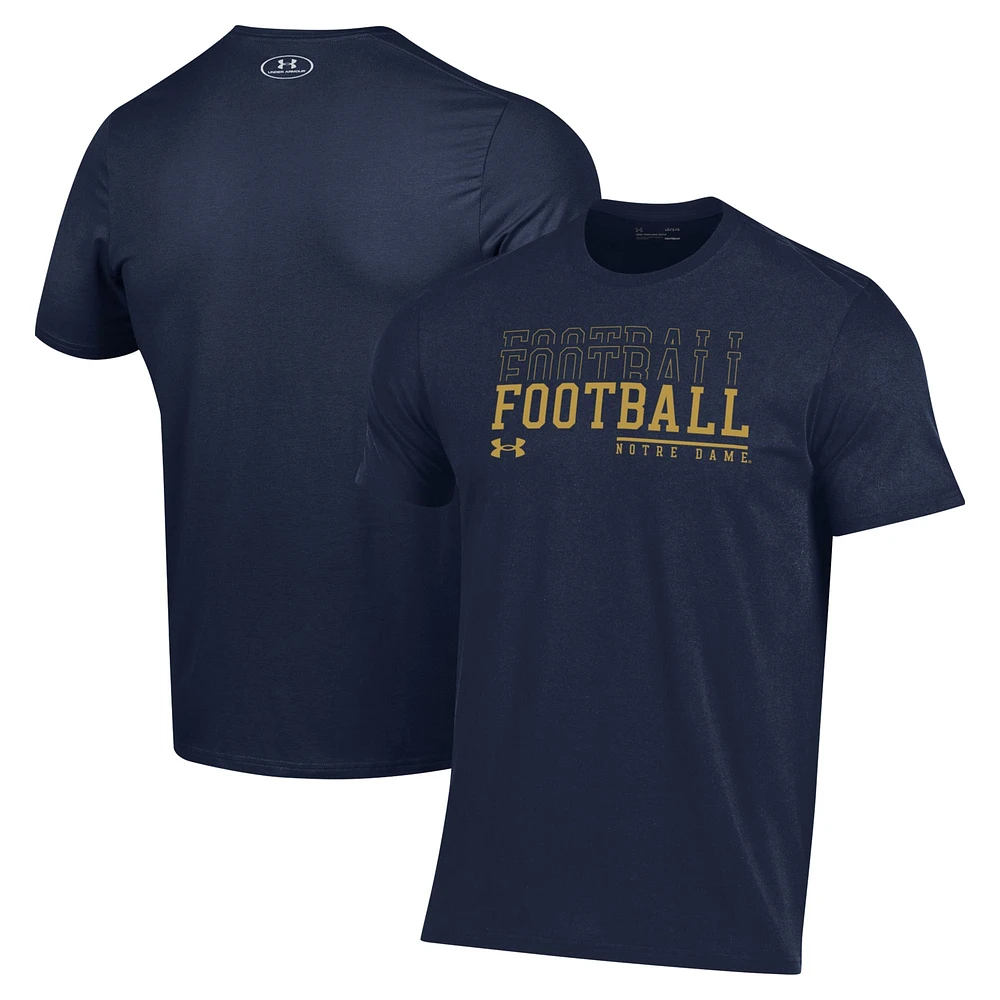 Men's Under Armour Navy Notre Dame Fighting Irish 2024 Sideline Football Performance T-Shirt