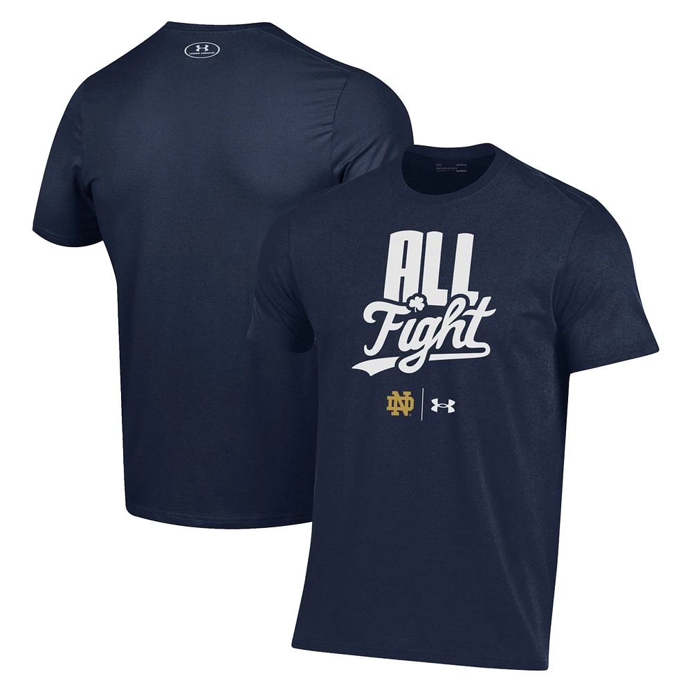 Under Armour Navy Notre Dame Fighting Irish All Fight T-shirt pour homme