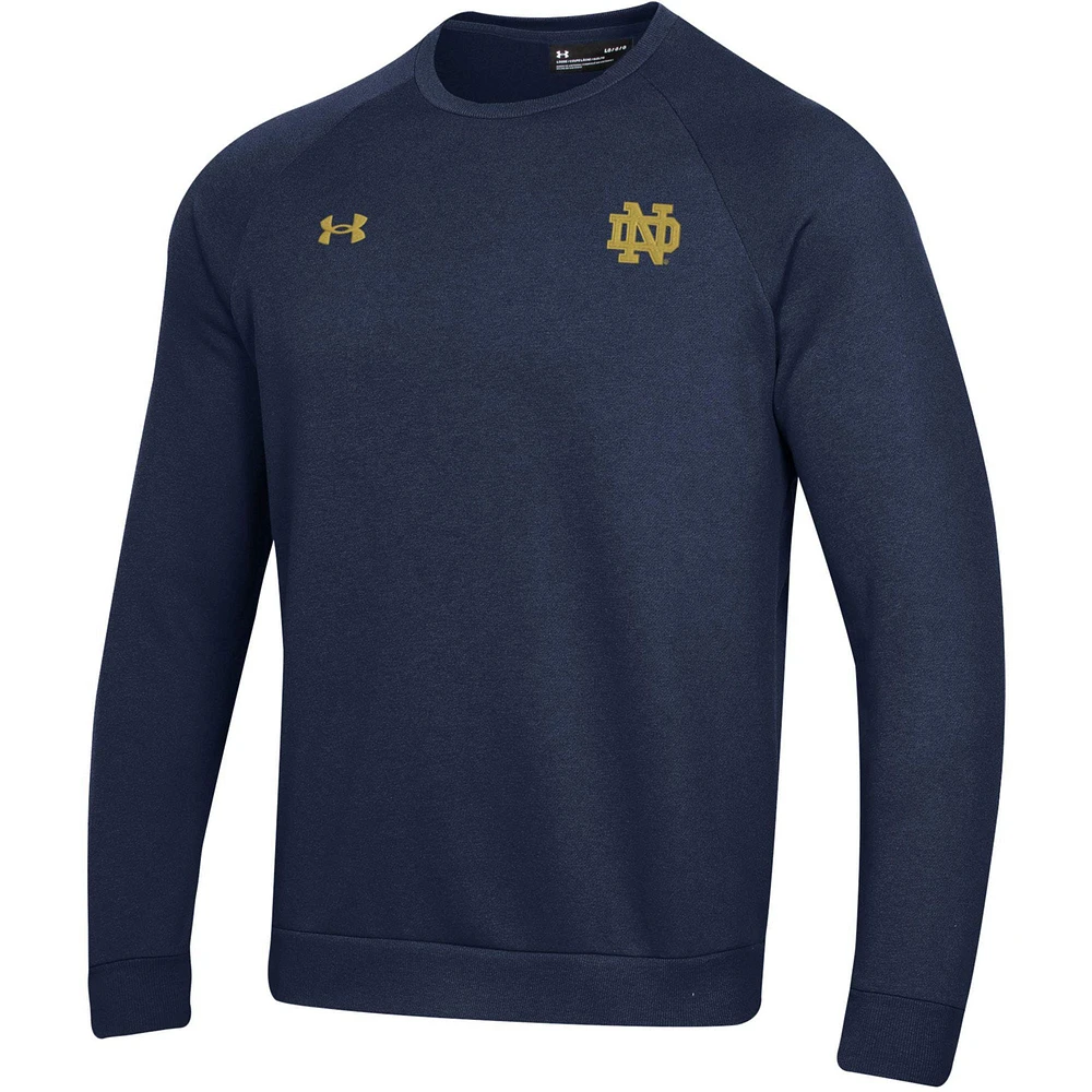 Men's Under Armour  Navy Notre Dame Fighting Irish Coaches Rival Raglan Pullover Sweatshirt