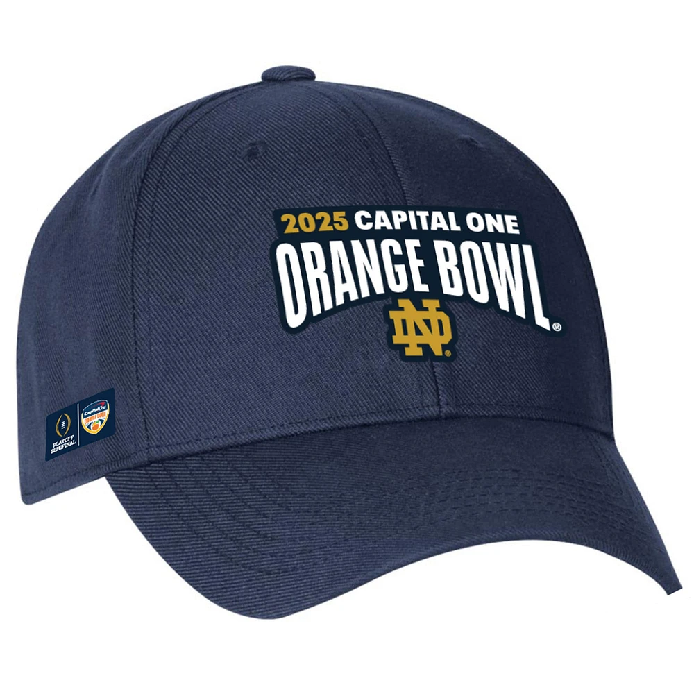 Casquette ajustable Under Armour Navy Notre Dame Fighting Irish College Football Playoff 2025 Orange Bowl pour homme