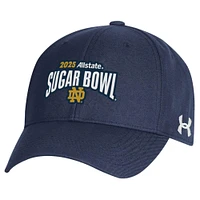 Casquette ajustable pour homme Under Armour Navy Notre Dame Fighting Irish College Football Playoff 2025 Sugar Bowl