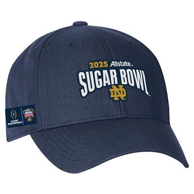 Casquette ajustable pour homme Under Armour Navy Notre Dame Fighting Irish College Football Playoff 2025 Sugar Bowl