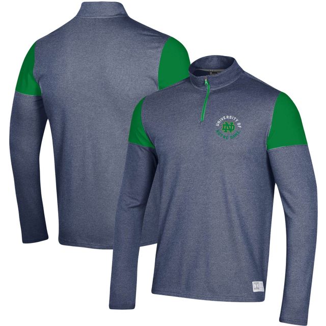 Veste bleu marine Under Armour Notre Dame Fighting Irish Gameday Tri-Blend Quarter-Zip pour hommes