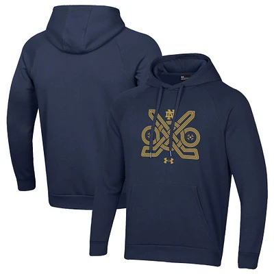 Sweat à capuche Under Armour Navy Notre Dame Fighting Irish Ireland Hockey All Day pour homme