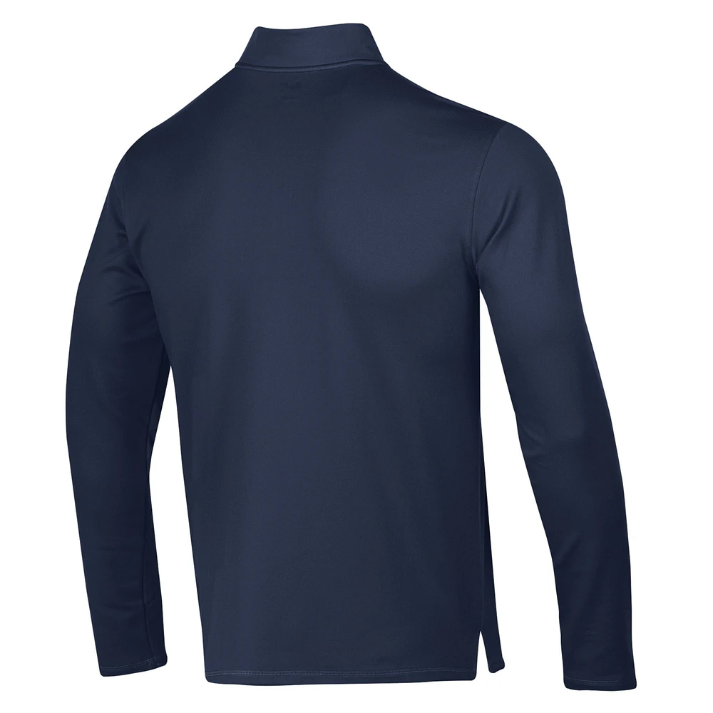 Pull à enfiler quart de zip bleu marine Under Armour Notre Dame Fighting Irish Ireland Motion pour homme