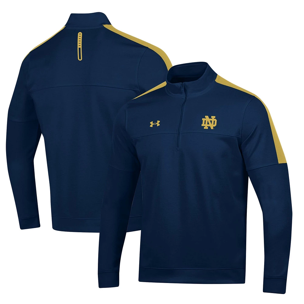 Men's Under Armour Navy Notre Dame Fighting Irish Midlayer Half-Zip Jacket