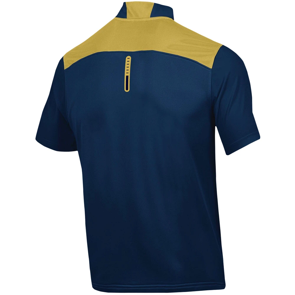 Veste à demi-zip Under Armour Navy Notre Dame Fighting Irish Motivate pour hommes