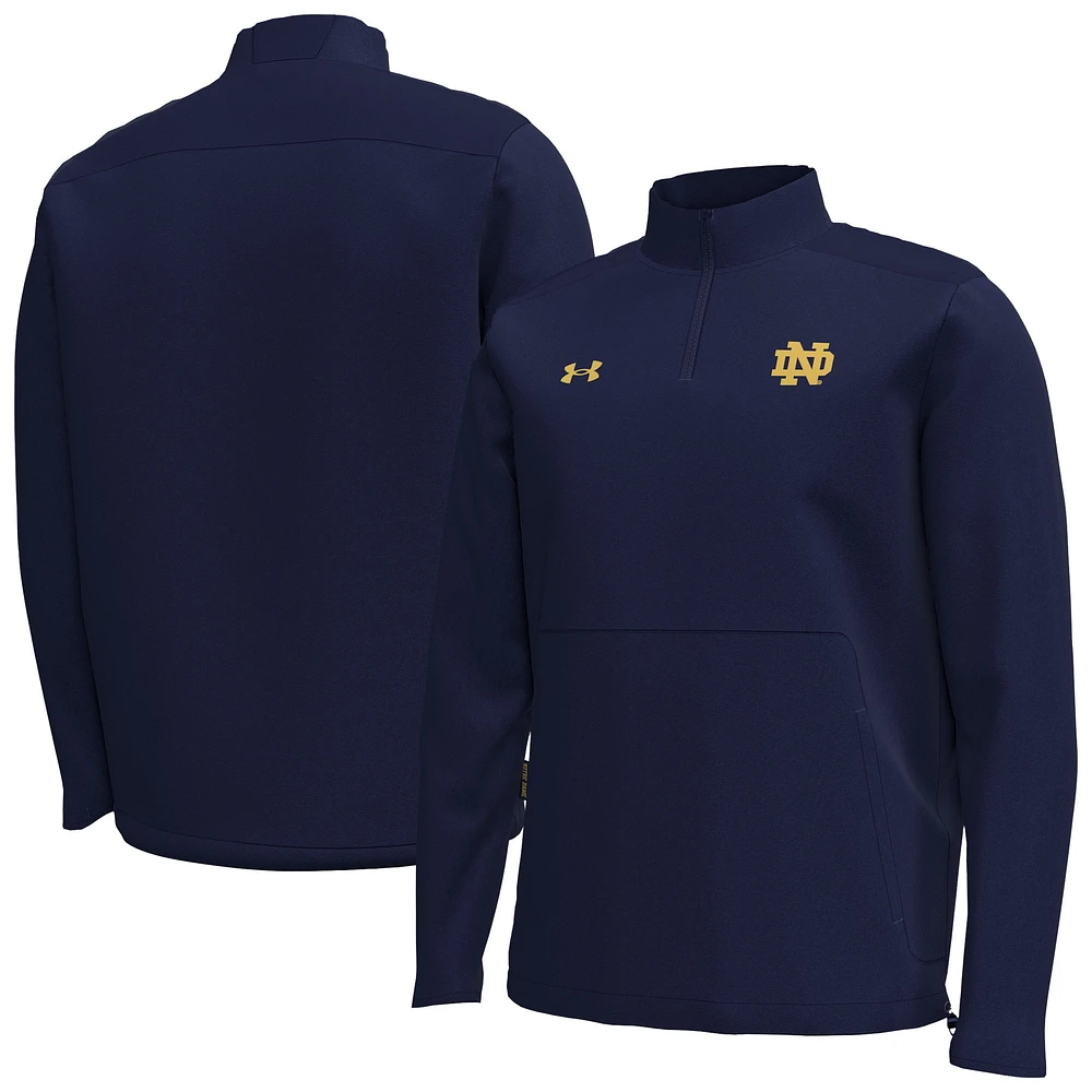 Men's Under Armour  Navy Notre Dame Fighting Irish Motivate Quarter-Zip Performance Jacket