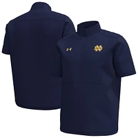 Men's Under Armour Navy Notre Dame Fighting Irish Motivate Quarter-Zip Short Sleeve Top