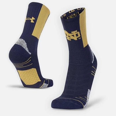 Men's Under Armour Navy Notre Dame Fighting Irish Playmaker Crew Socks