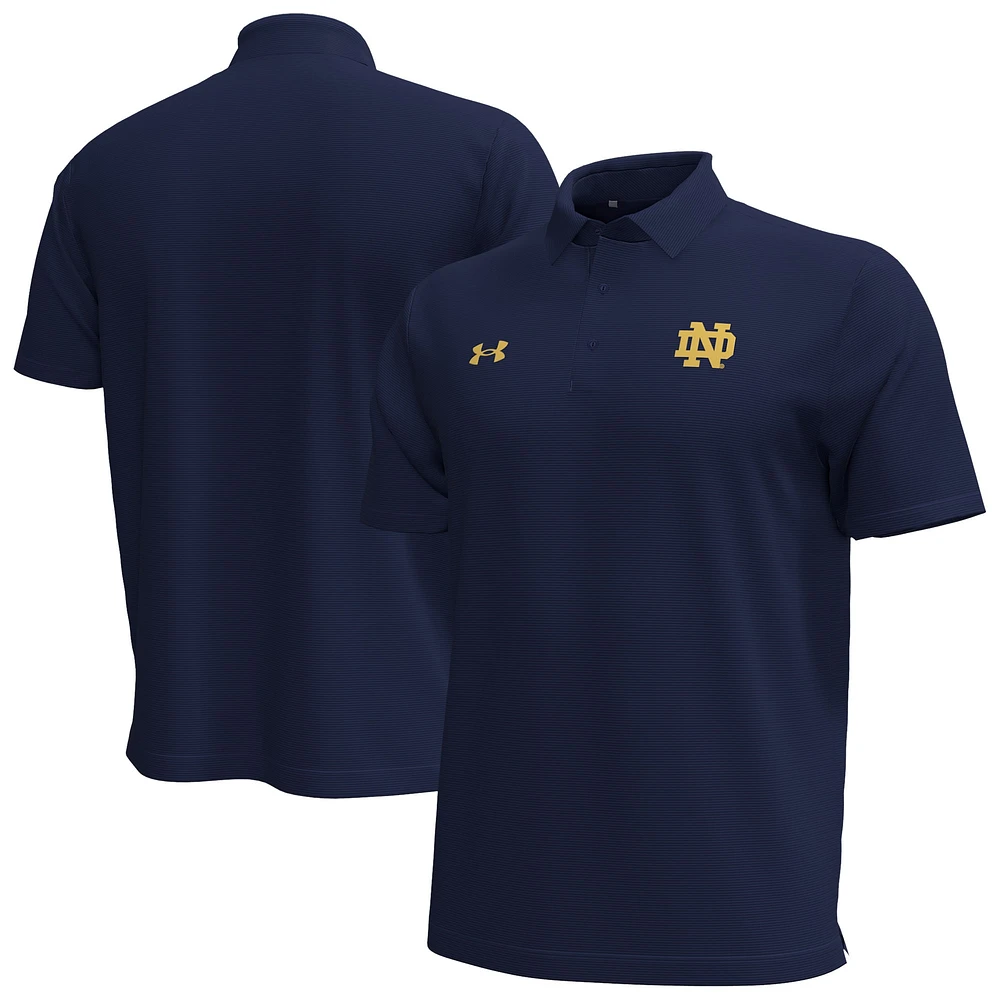 Polo Performance Under Armour bleu marine à rayures sur la poitrine pour homme des éliminatoires Fighting Irish de Notre Dame