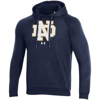 Men's Under Armour Navy Notre Dame Fighting Irish Primary School Logo All Day Raglan Pullover Hoodie