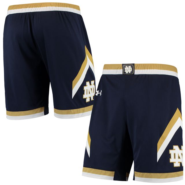 Under Armour Notre Dame Fighting Irish Replica Short de basketball pour homme Bleu marine