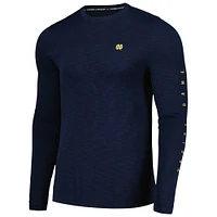 Men's Under Armour  Navy Notre Dame Fighting Irish Seamless Long Sleeve T-Shirt