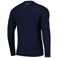 Men's Under Armour  Navy Notre Dame Fighting Irish Seamless Long Sleeve T-Shirt