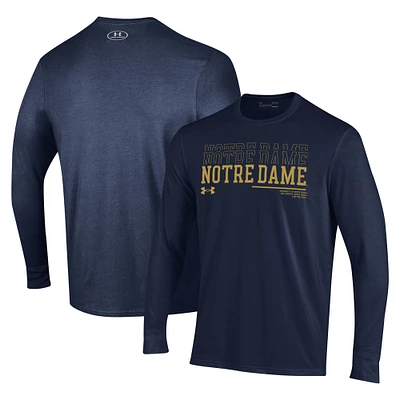 Under Armour Navy Notre Dame Fighting Irish Sideline T-shirt à manches longues pour hommes