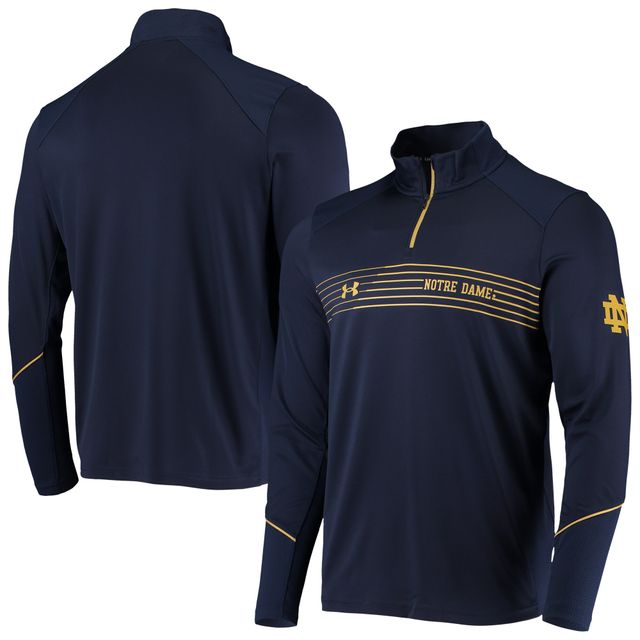 Veste légère à quart de zip Under Armour Navy Notre Dame Fighting Irish Sideline Performance pour hommes