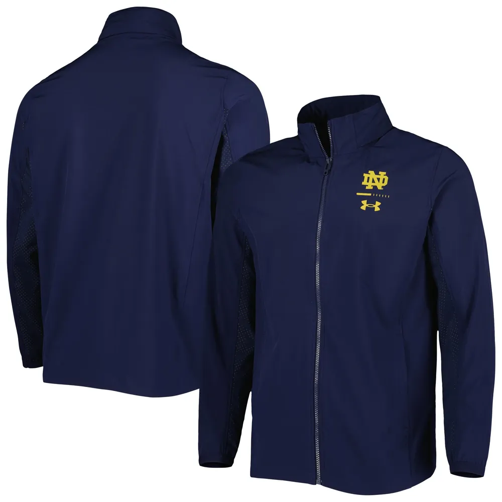 Mens UNDER ARMOUR H-Gray Notre Dame Fighting Irish Men's Unstoppable Fleece  Full-Zip