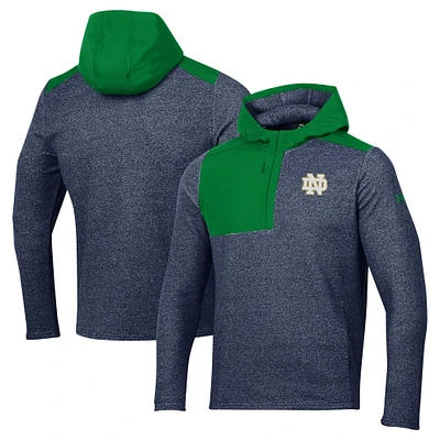 Under Armour Navy Notre Dame Fighting Irish Survivor Veste à capuche en polaire quart de zip pour homme