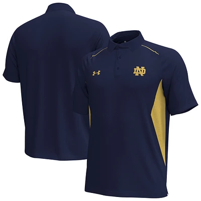 Polo Performance Under Armour bleu marine pour homme Notre Dame Fighting Irish Title