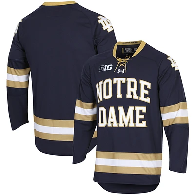 Maillot de hockey Under Armour Notre Dame Fighting Irish UA pour homme, bleu marine