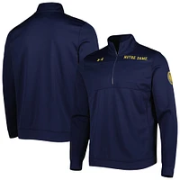 Under Armour - Notre Dame Fighting Irish Veste universelle à col montant et demi-zip pour homme Bleu marine