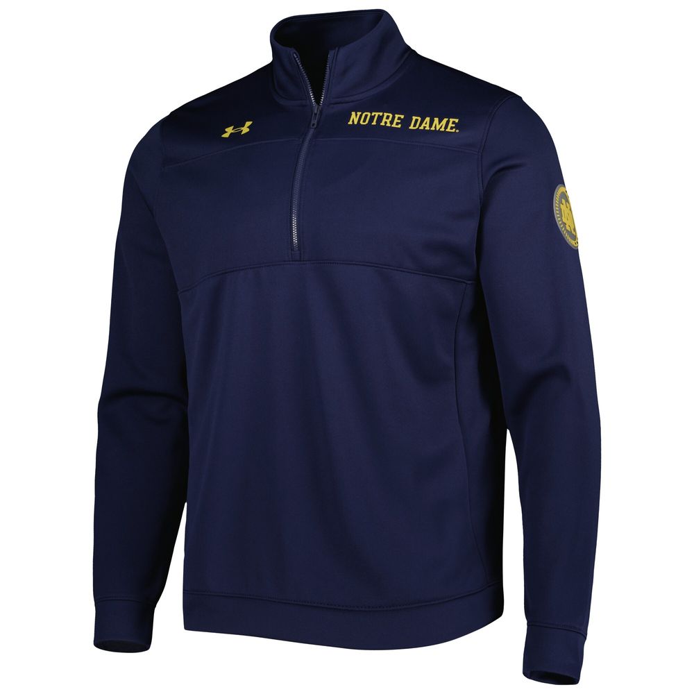 Men's Under Armour Navy Notre Dame Fighting Irish Universal Mock Neck Half-Zip Jacket