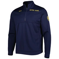 Under Armour - Notre Dame Fighting Irish Veste universelle à col montant et demi-zip pour homme Bleu marine
