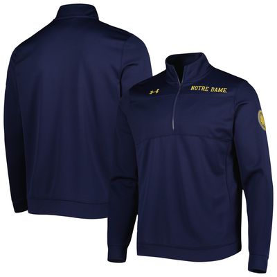 Men's Under Armour Navy Notre Dame Fighting Irish Universal Mock Neck Half-Zip Jacket