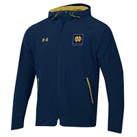 Men's Under Armour Navy Notre Dame Fighting Irish Unstoppable Raglan Full-Zip Jacket