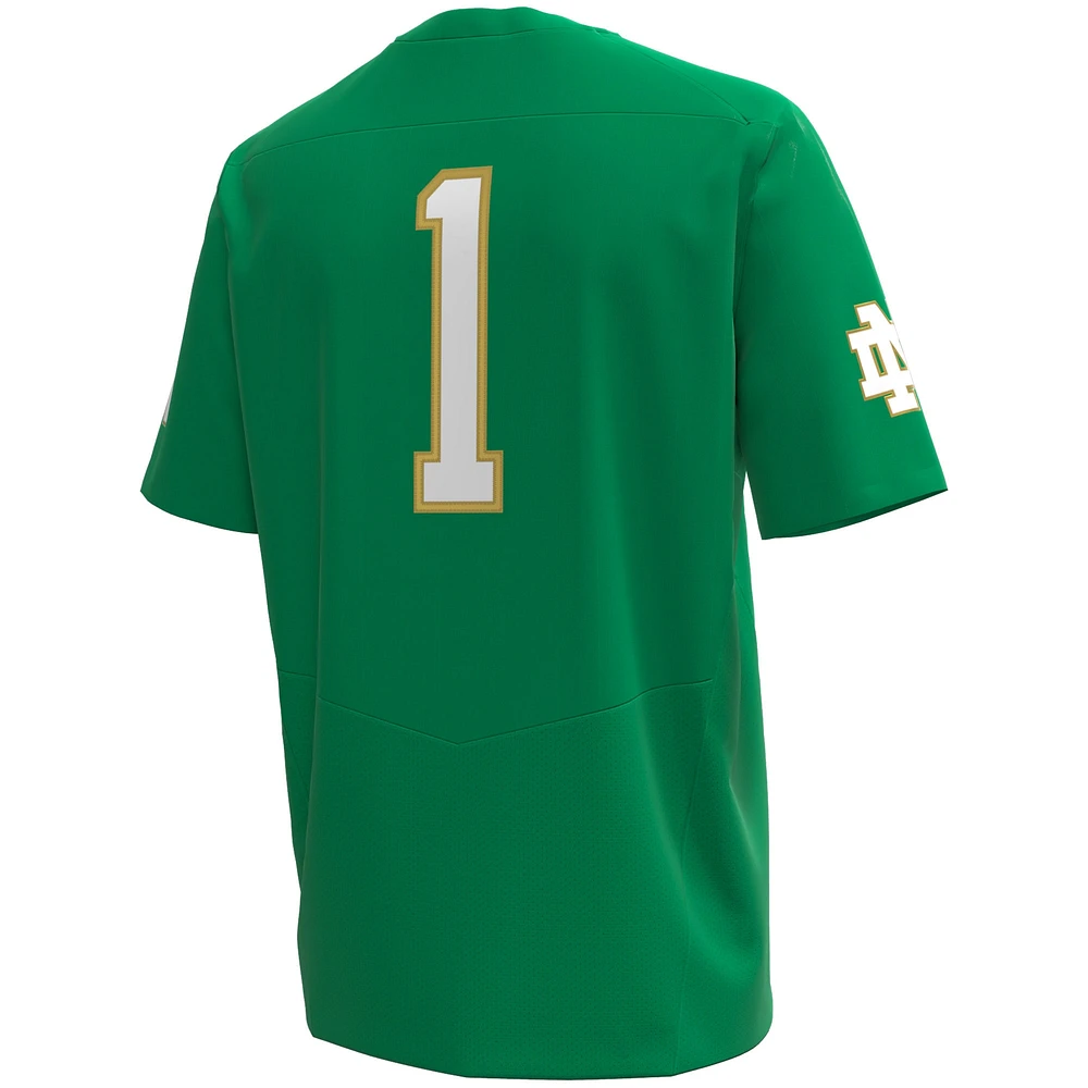 Men's Under Armour #1 Kelly Green Notre Dame Fighting Irish Premier Football Jersey