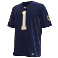 Men's Under Armour #1 Navy Notre Dame Fighting Irish Finished Replica Jersey