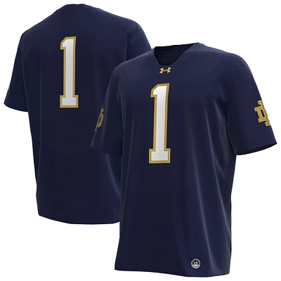 Men's Under Armour #1 Navy Notre Dame Fighting Irish Finished Replica Jersey