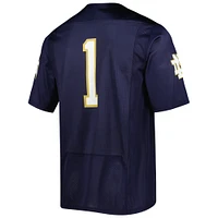 Men's Under Armour #1 Navy Notre Dame Fighting Irish Team Wordmark Replica Football Jersey