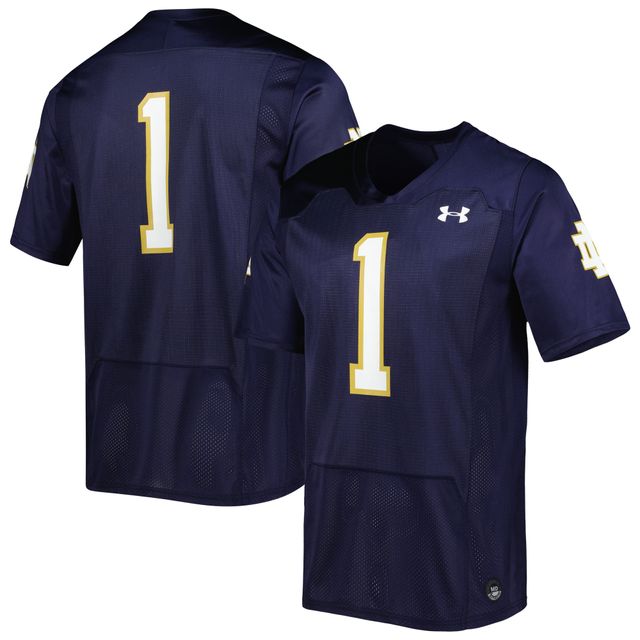 Under Armour #1 Navy Notre Dame Fighting Irish Team Réplique du maillot de football pour homme