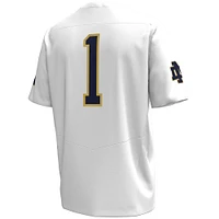 Men's Under Armour #1 White Notre Dame Fighting Irish Replica Football Jersey