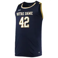 Men's Under Armour #42 Navy Notre Dame Fighting Irish Replica Basketball Jersey