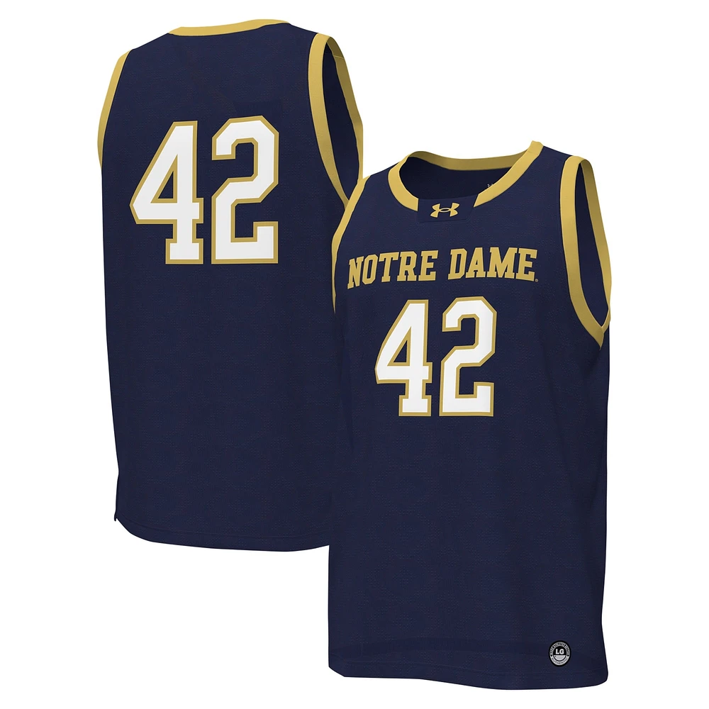 Under Armour #42 Navy Notre Dame Fighting Irish Replica Maillot de basket-ball pour homme