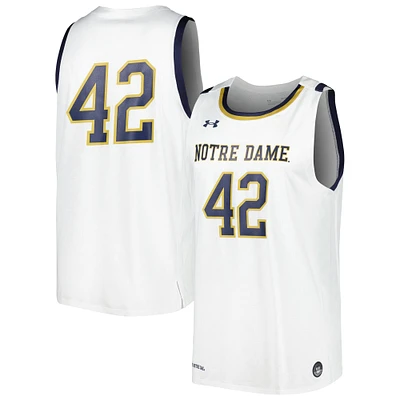 Under Armour #42 Blanc Notre Dame Fighting Irish Replica Maillot de basket-ball pour homme