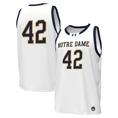 Under Armour #42 Blanc Notre Dame Fighting Irish Replica Maillot de basket-ball pour homme