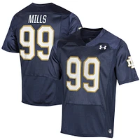 Men's Under Armour Rylie Mills Navy Notre Dame Fighting Irish NIL Football Replica Player Jersey