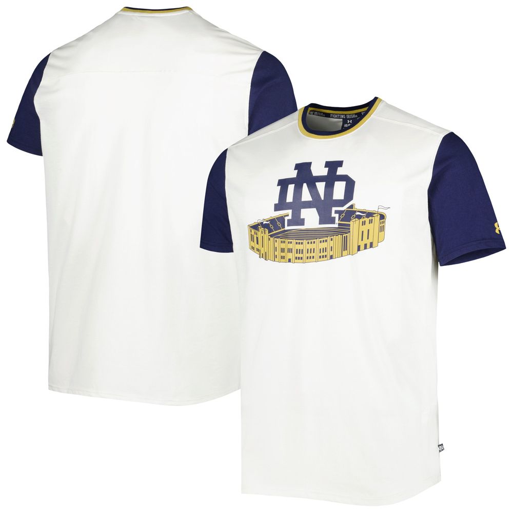 Men's Under Armour White/Navy Notre Dame Fighting Irish Iconic Block T-Shirt