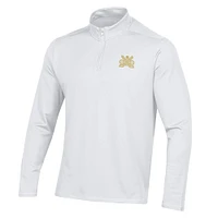 Haut à enfiler glissière quart de tour blanc Under Armour Notre Dame Fighting Irish Ireland Motion pour homme