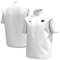 Men's Under Armour White Notre Dame Fighting Irish Motivate Quarter-Zip Short Sleeve Top