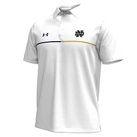 Men's Under Armour White Notre Dame Fighting Irish Playoff Chest Stripe Performance Polo