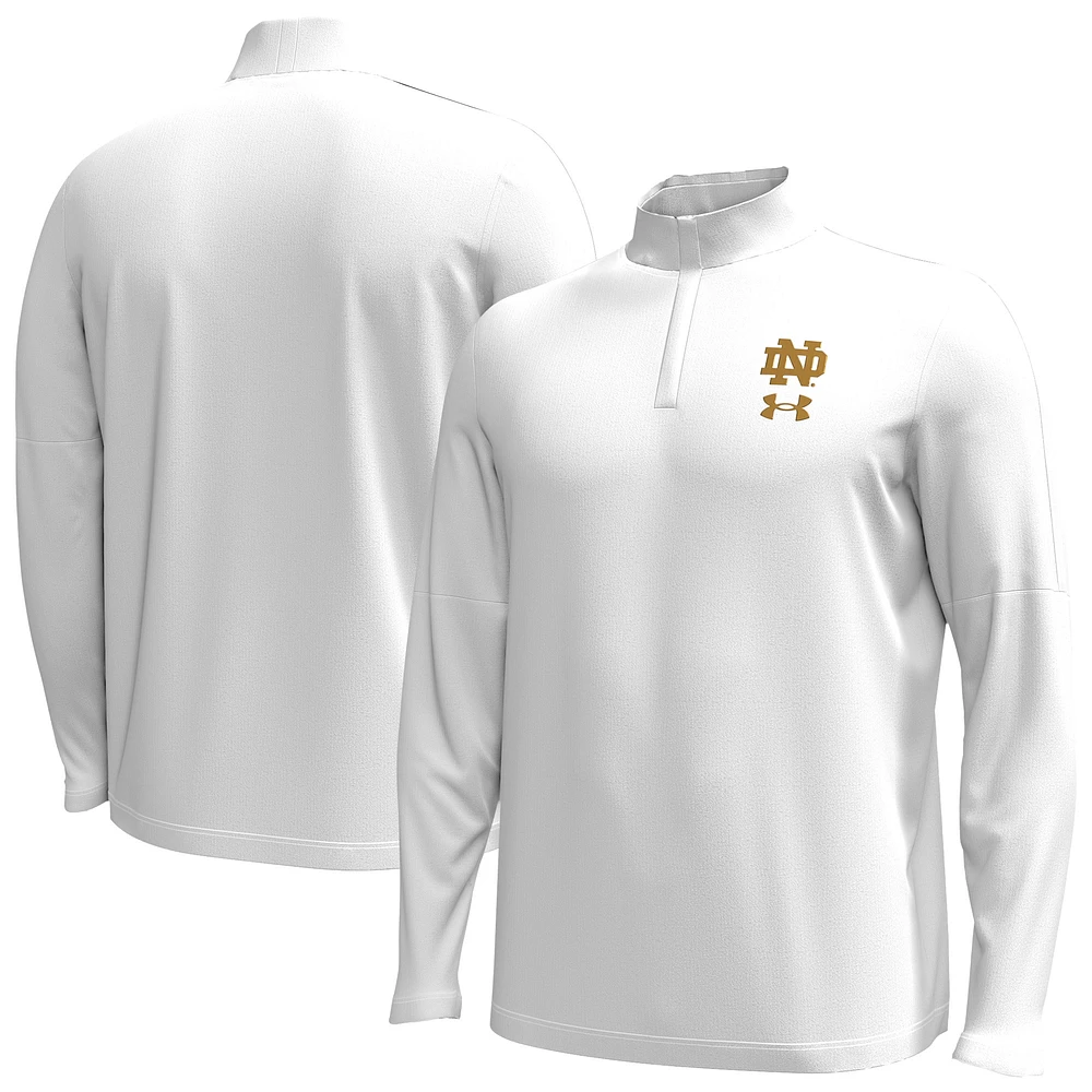 Veste zippée quart de tour Performance Under Armour pour homme, blanche, Notre Dame Fighting Irish Playoff